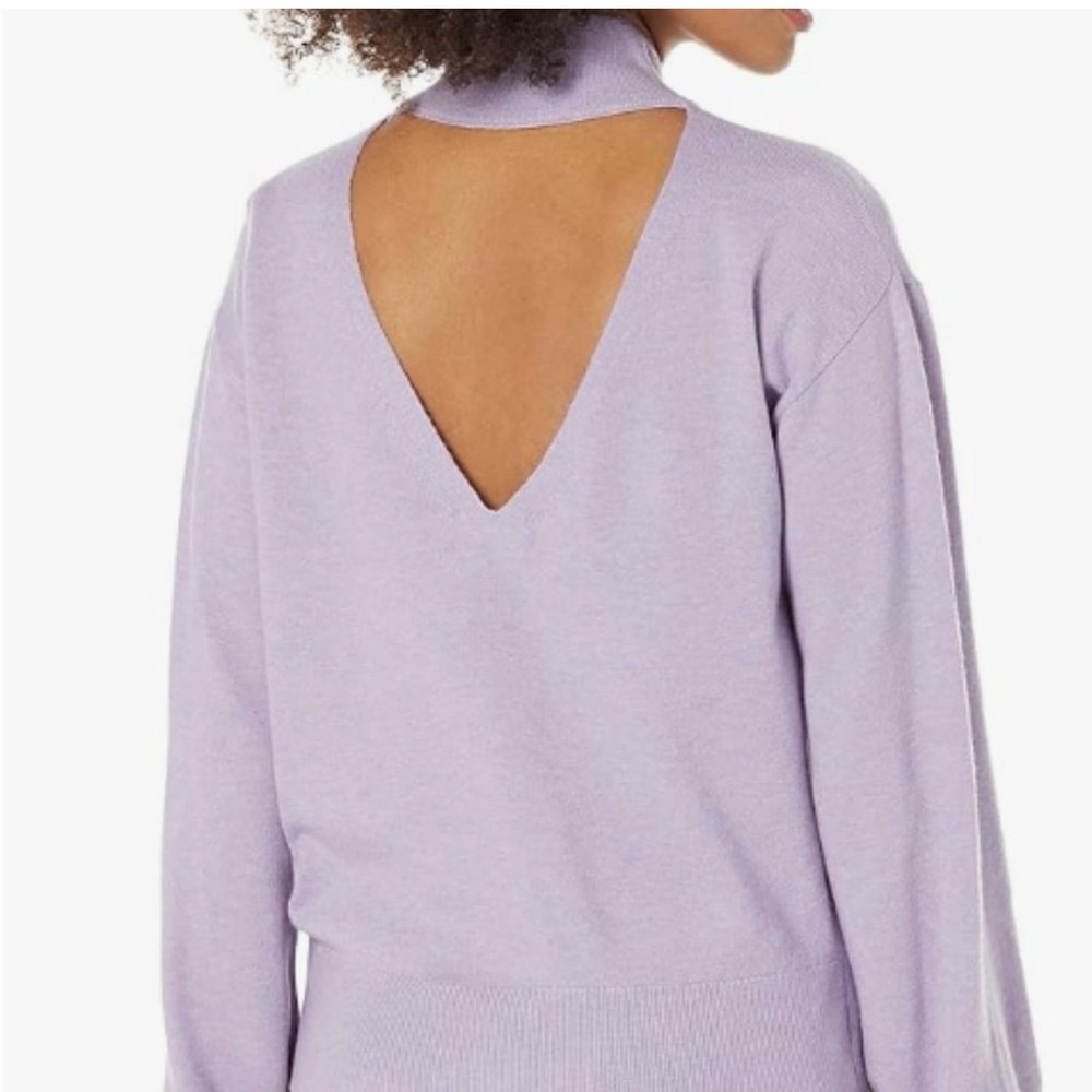 The Drop Women's Jaclyn Cutout-Back‎ Mock-Neck Sweater Sz Small